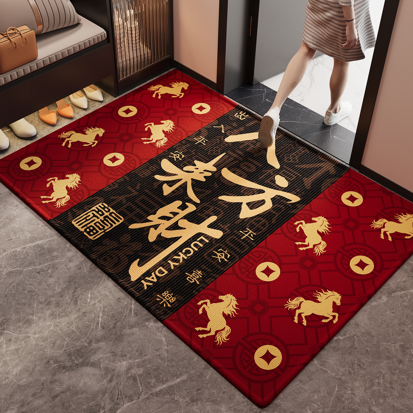 入户门地垫马年防滑脚垫玄关门口进门耐脏除尘免洗可裁剪地毯门垫,居家布艺,入户地垫,淘宝优惠券,粉丝福利购,淘宝优惠卷