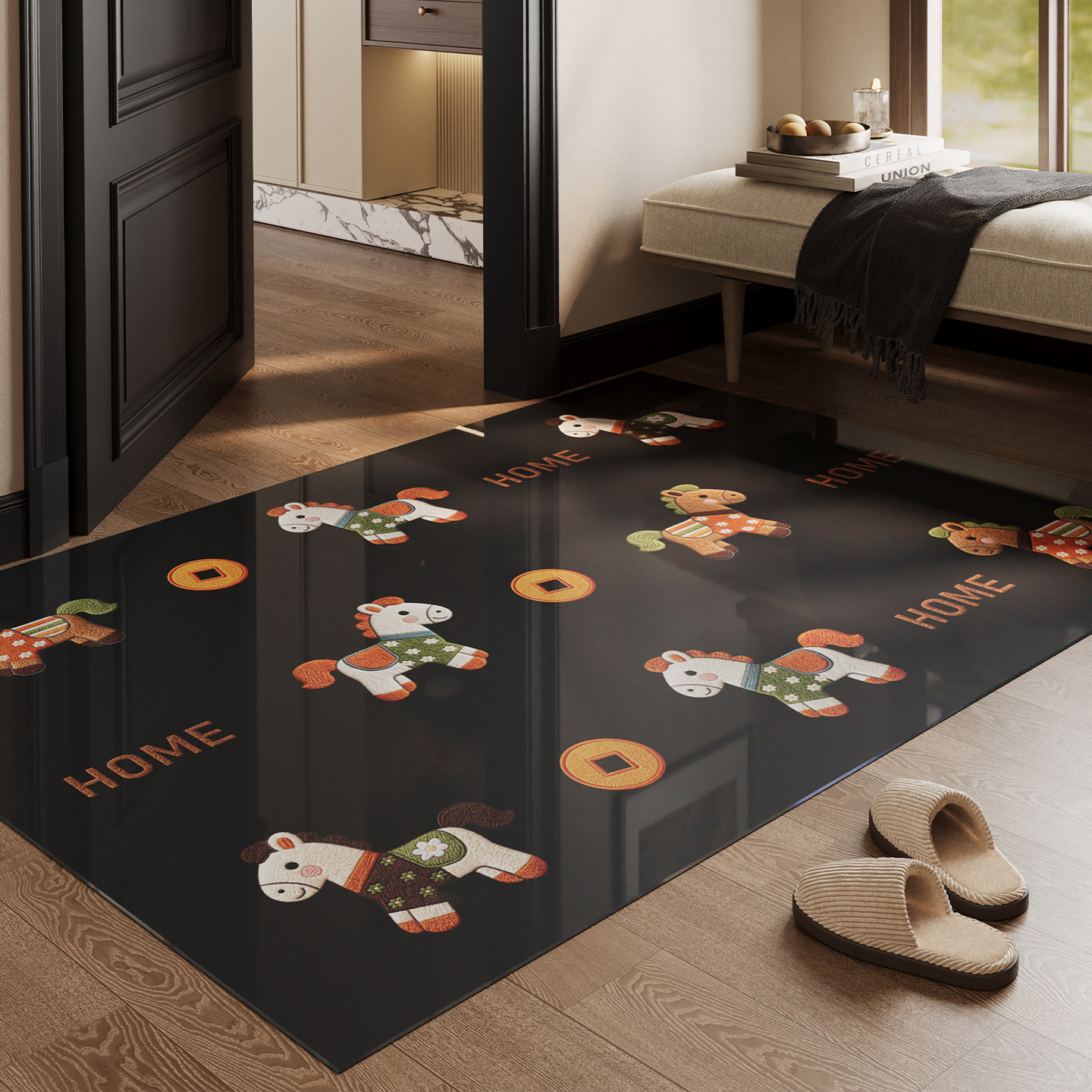 卡通小马入户门地垫门口防滑脚垫透明软玻璃耐脏除尘免洗地毯定制,居家布艺,入户地垫,淘宝优惠券,粉丝福利购,淘宝优惠卷