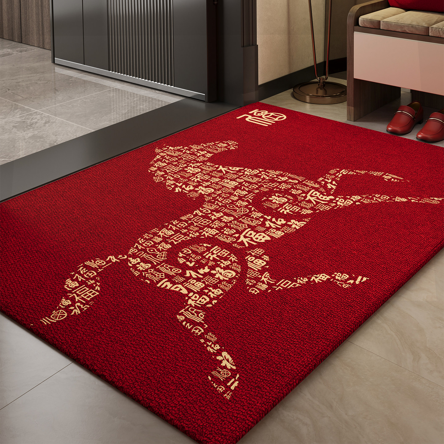 红色入户门地垫玄关门口进门防滑脚垫耐脏除尘免洗可裁剪地毯门垫,居家布艺,入户地垫,淘宝优惠券,粉丝福利购,淘宝优惠卷