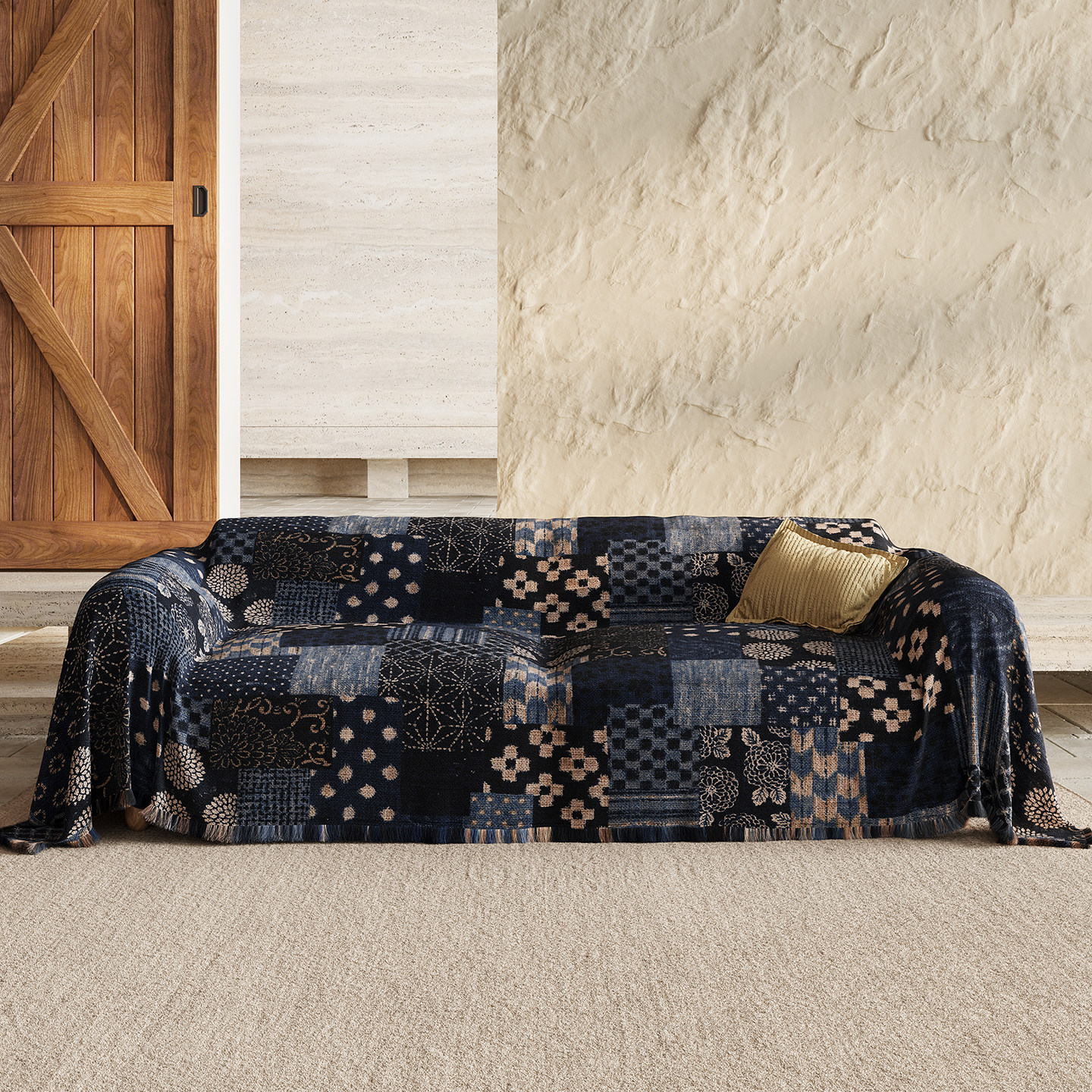 客厅防尘抗皱盖布复古沙发巾卧室中古风高级感沙发布艺套罩沙发毯