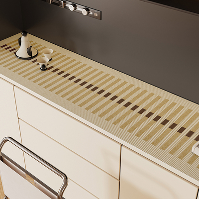 轻奢简约风皮革餐边柜垫现代防水防尘耐磨高级感电视柜桌垫保护垫