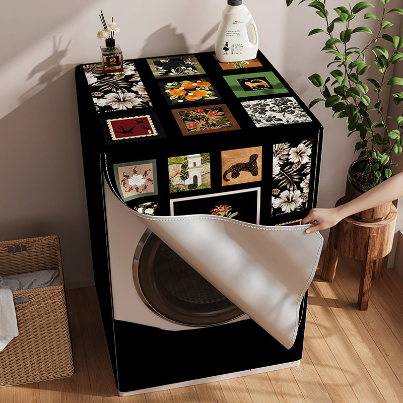 中古风滚筒洗衣机防晒盖布保护罩阳台遮光隔热全包遮阳防霉防水罩,居家布艺,万能盖巾,淘宝优惠券,粉丝福利购,淘宝优惠卷