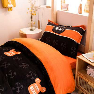 极速牛奶绒儿童子母床高低u床上下床铺专用一米二135床笠三件套男