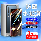 白洛适用小米10手机膜高清抗蓝光10pro防窥膜全屏10s钢化水凝膜防摔10至尊纪念版 全包保护lite 防偷窥10青春版