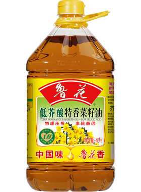 直营】鲁花低芥酸特香菜籽油4L 5.78L升 物理压榨食用油家用炒菜