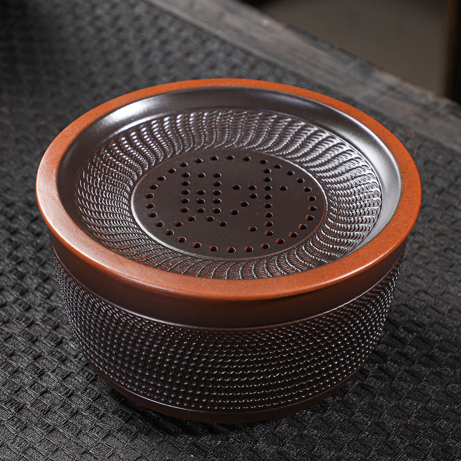 紫陶跳刀茶渣缸高档家用带盖茶水分离带过滤水盂功夫茶具茶洗茶道