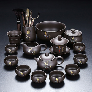 紫砂禅茶一味整套功夫茶具套装中国风陶瓷家用泡茶壶茶杯泡茶器
