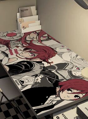 蓝色监狱桌垫ins风卡通动漫学生学习书桌垫PVC防水耐脏桌面保护垫