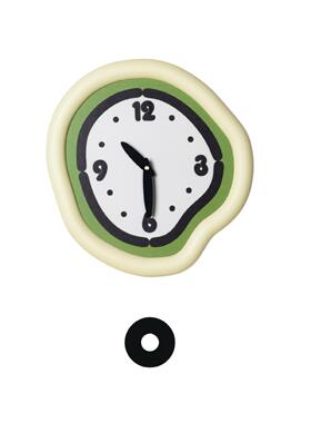 2025款绿色挂钟装饰钟表烤漆米白框超静音免打空壁挂式艺术装饰