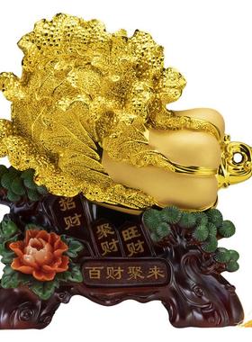 金白菜招财摆件客厅玄关酒柜办公室桌面装饰公司店铺乔迁开业送礼