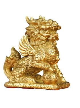 铜麒麟摆件财富麒麟摆件一对办公室客厅装饰工艺品铜器