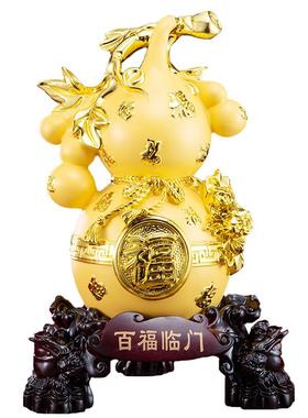 福禄招财葫芦摆件客厅电视酒柜玄关家居装饰品乔迁开业礼品工艺品