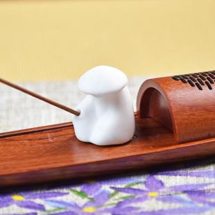 非洲酸枝木渔翁香炉檀香沉香线香炉家用室内禅意香插香座线香香托