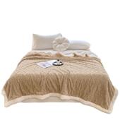 塔芙绒羊毛绒毯子毛毯盖被ins奶油色纯色双面礼品家用保暖超柔软