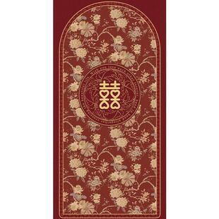 结婚红色磨砂一梯一户贴纸电梯门贴画电梯贴膜墙贴装饰自粘高级感