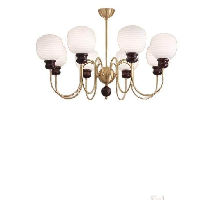 美式中古全铜法式复古餐厅吊灯意式轻奢魔豆卧室房间灯具客厅吊灯,家装灯饰光源,智能吊灯,淘宝优惠券,粉丝福利购,淘宝优惠卷