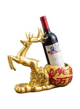 现代鹿红酒驾摆件客厅酒柜电视柜玄关书房家居装饰品乔迁新居礼品