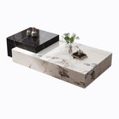 意式 极简岩板茶几现代简约客厅家用长方形组合高级感网红茶几轻奢
