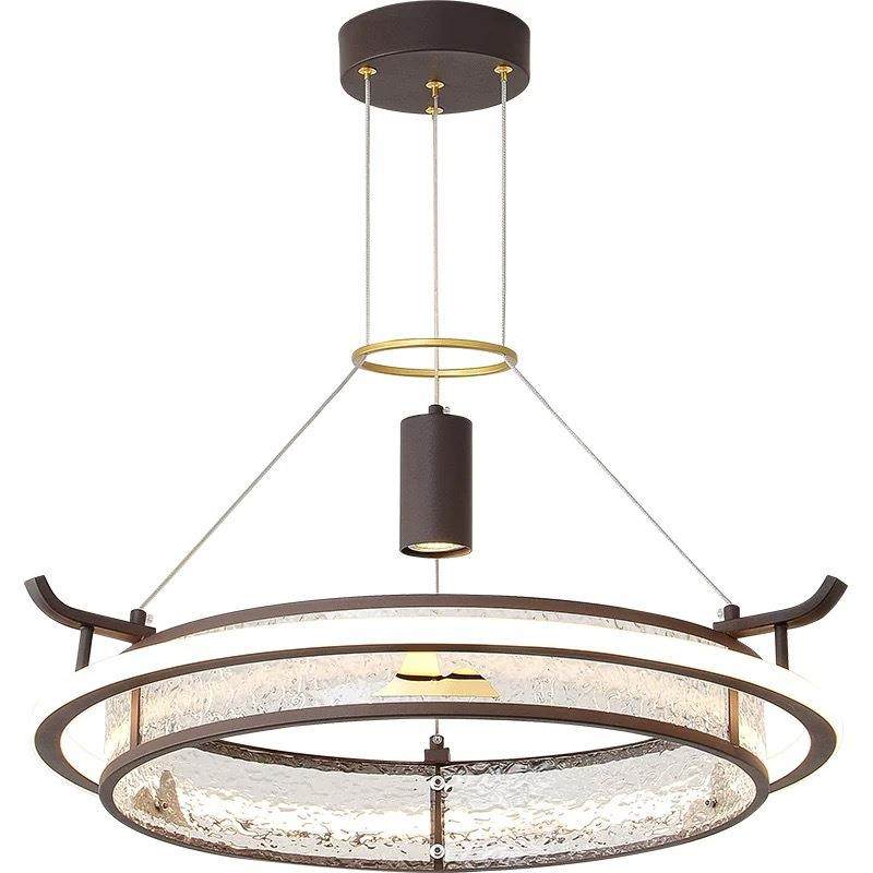 新中式客厅吊灯圆形LED餐厅饭店包房吊灯酒店会所复式楼茶室吊灯,家装灯饰光源,智能吊灯,淘宝优惠券,粉丝福利购,淘宝优惠卷