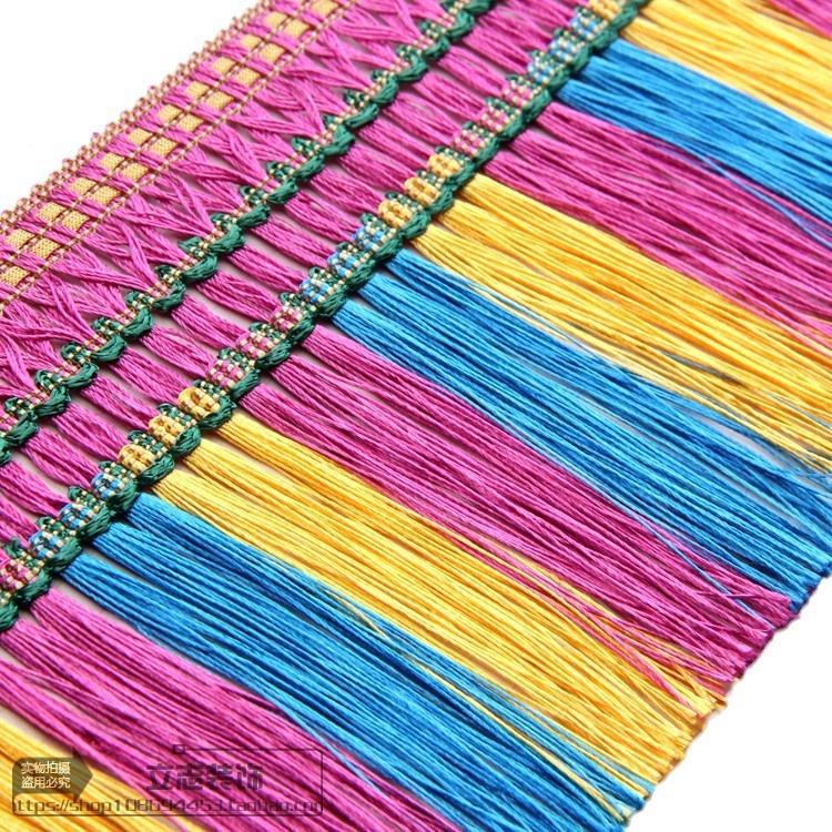 窗帘厘花边民族风17CC3412彩色吊饰穗门货车卡车帘装挂件13米三色