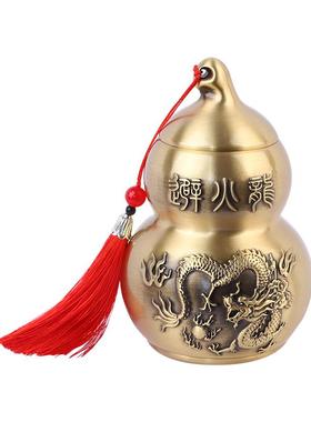 宏达黄铜避火龙瓶厨房西北角玄关铜葫芦礼品摆件