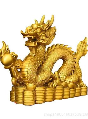 纯铜龙摆件生肖龙神龙汉龙百财龙金钱龙家居办公室装饰祥龙五爪龙