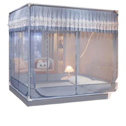 母婴级防摔蚊帐T+U型三开门蚊帐床笠款回底全包易安装家用蚊帐