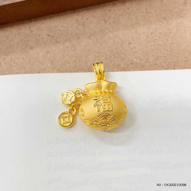 3D硬金黄金福袋吊坠 吊坠款式定价黄金吊坠