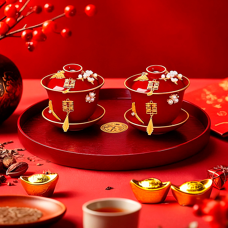 高档结婚敬茶杯套装改口专用