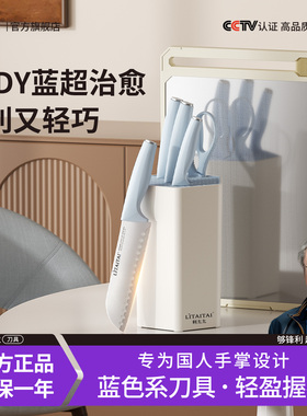 刀具厨房套装组合蓝色家用砍骨刀切片切肉切菜刀女士专用全套厨具