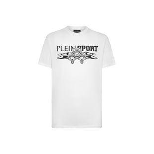 PLEIN SPORT男士3只虎头印花圆领短袖T恤