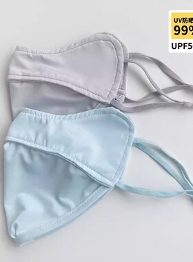 防晒口罩女夏季防紫外线薄款透气冰丝护眼角面罩户外遮阳遮脸服帖