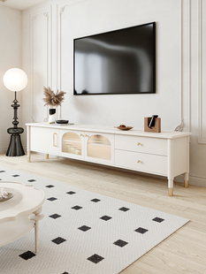 掌上明珠家具羽戈法式电视柜茶几组合奶油风小户型客厅简约现代实