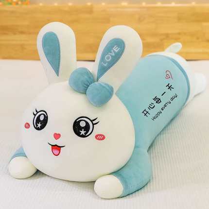 正品可爱小白兔子抱枕女生睡觉长条枕公仔毛绒玩具床上玩偶超软布