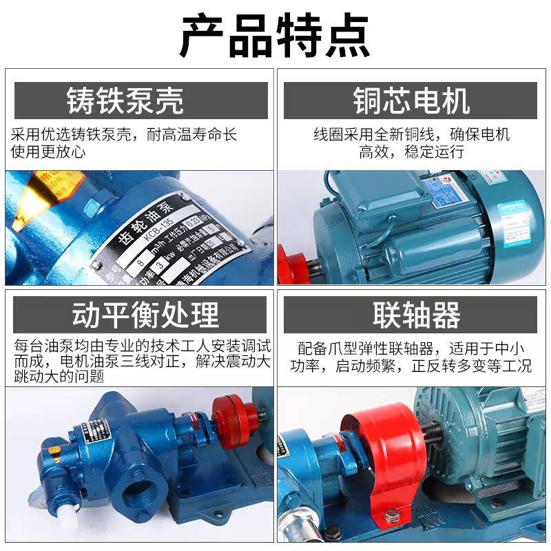 KCB齿轮油泵耐高温抽油泵液压齿轮泵220V高粘度高压自吸泵柴油泵