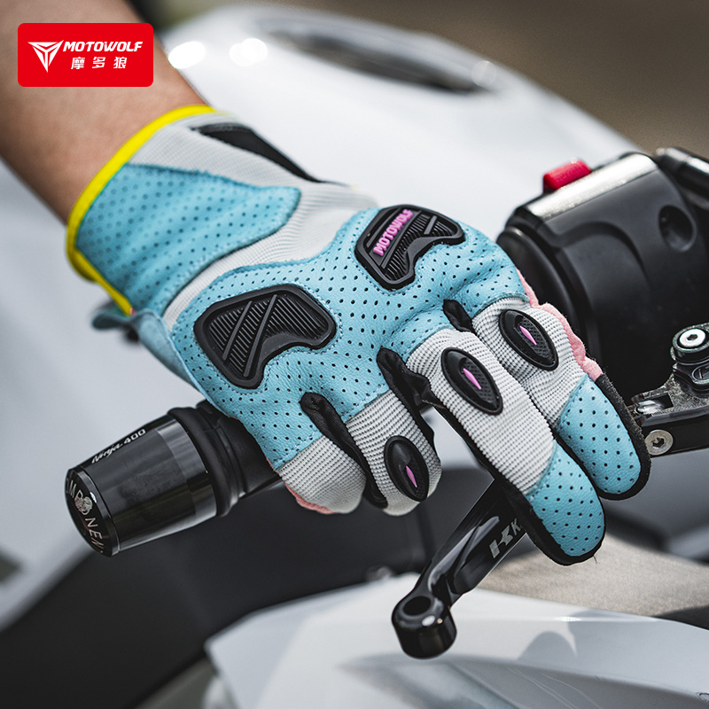 摩多狼四季摩托车手套透气防摔