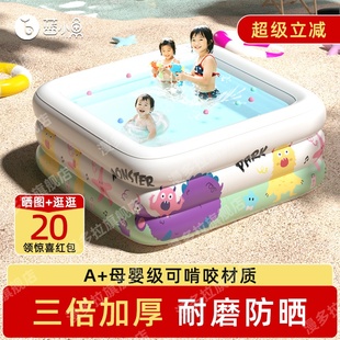 儿童充气泳池玩具加厚升级滑梯遮阳棚大型家用户外戏水池家庭游泳