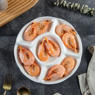 酒店饭店专用盘子干果点心小吃分格盘多格五格盘陶瓷餐盘卤水拼盘