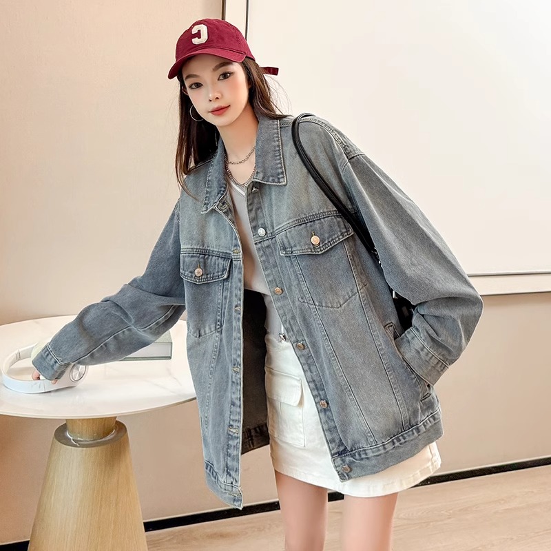 开春牛仔外套女春秋2025新款韩版宽松慵懒风高级感牛仔服夹克上衣