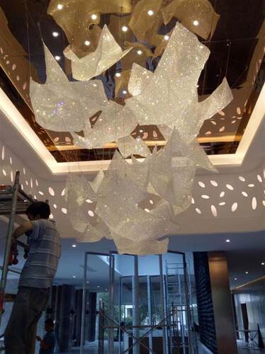 酒店大堂展厅沙盘K水晶网吊灯定高端会所别墅装饰吊灯厂家制
