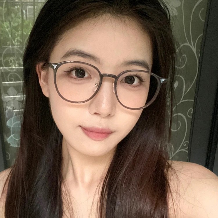 近视眼镜女圆框素颜眼镜方圆脸显瘦可配度数镜片显瘦茶色眼镜架男