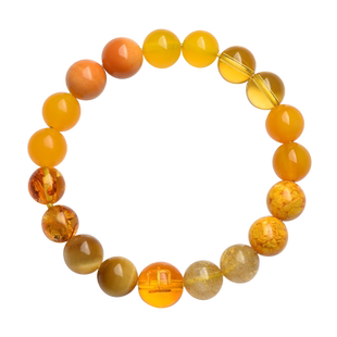 五行缺土补土手链缺土属性手串黄水晶手链土属性天然玛瑙多宝手串