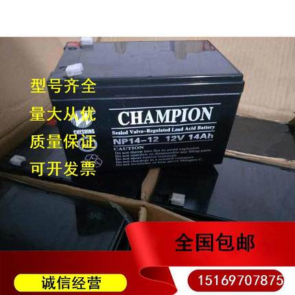 CHAMPION电池 NP14-12 (12V14AH) 迅达3300电梯应急电源蓄电池