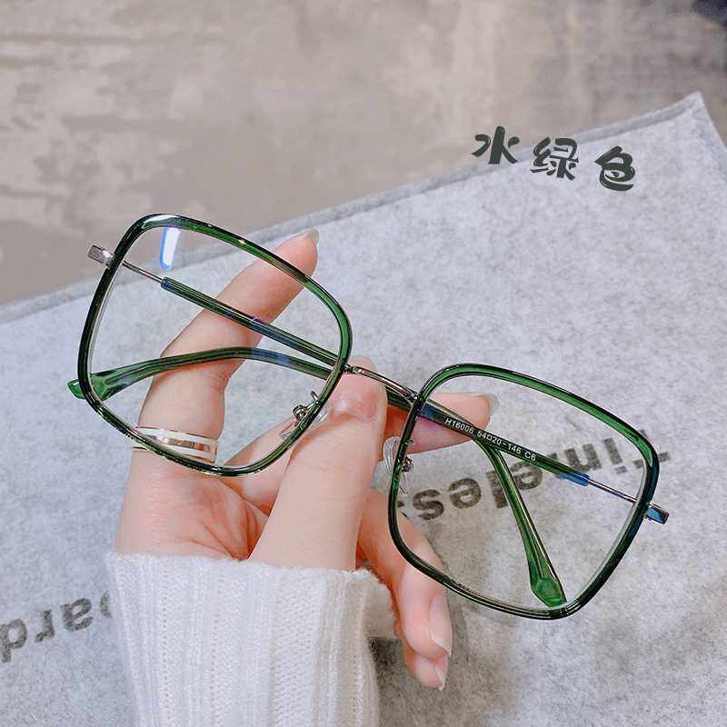 新款大脸盘子网红黑框防辐射抗蓝光眼镜近视女平光护眼睛素颜度数