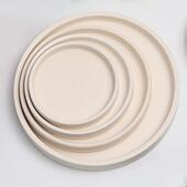 陶瓷花盆托盘素烧圆形透气陶土接水凉垫子加厚漏水底座素胚绿植花