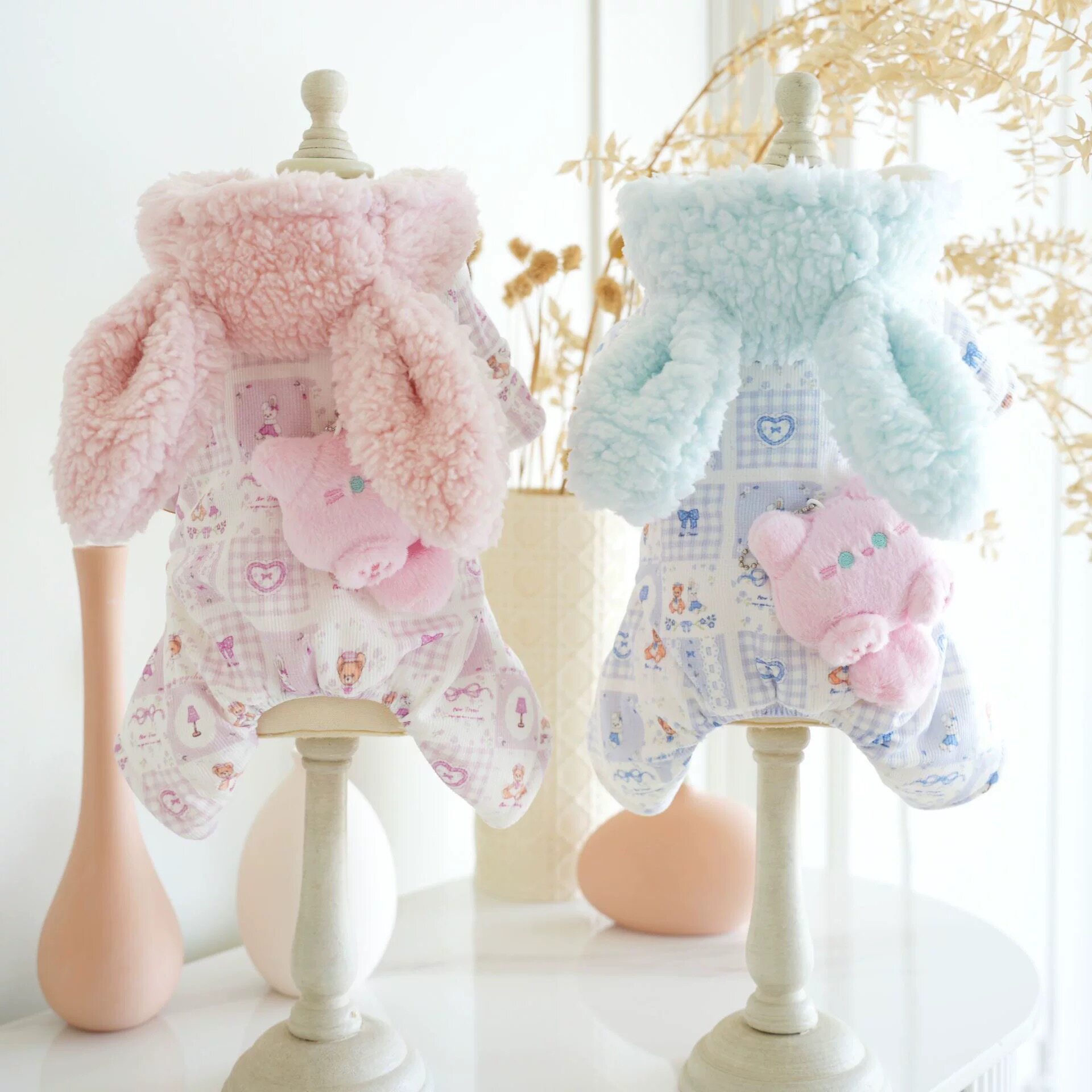 狗狗衣服秋冬装厚款立体卡通带帽四腿棉衣博美小型犬宠物泰迪比熊