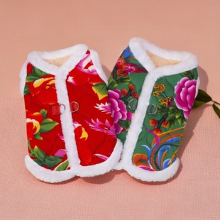 春节照常发货狗狗衣服冬装厚款猫咪背开扣棉衣东北大花小型犬宠物