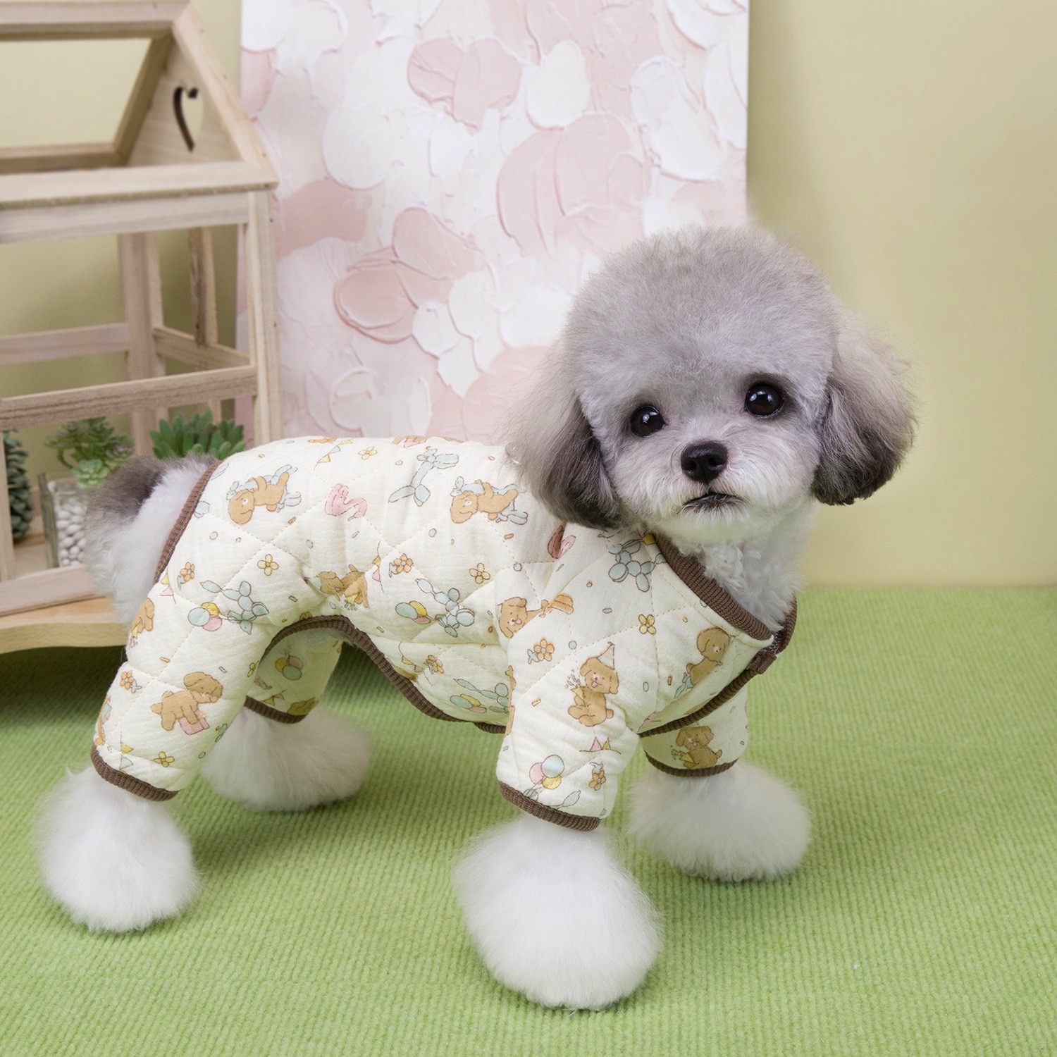 狗狗衣服秋冬厚款棉衣棉纱四腿空气棉四脚衣可牵引小型犬宠物马甲