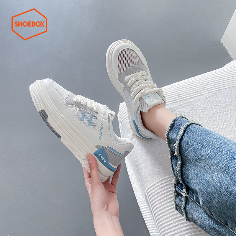 shoebox鞋柜小白鞋女2023新款夏季厚底时尚百搭休闲运动板鞋女
