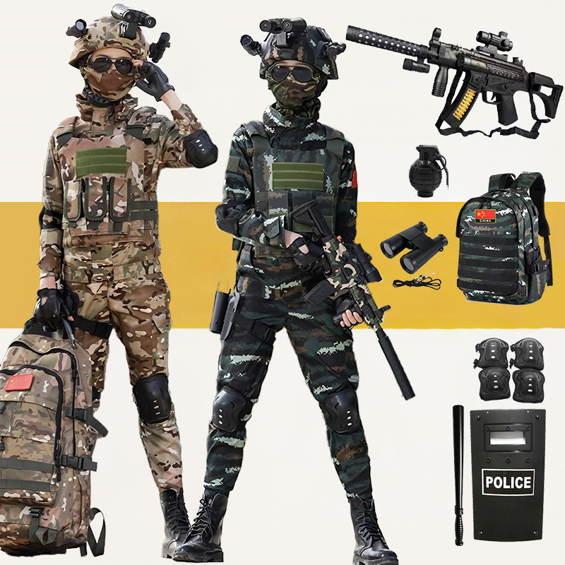 迷彩服套装儿童小警官服装男童特种兵作训服演出服角色扮演加厚绒